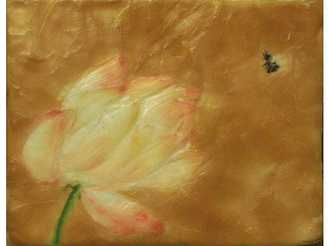 Lotus With Bee 1 by Noe Tanigawa