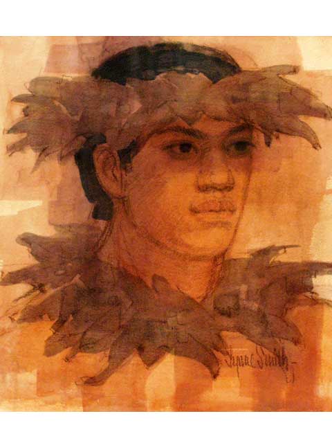 Man - Hula Kahiko by Lynne Smith (1922-2008)