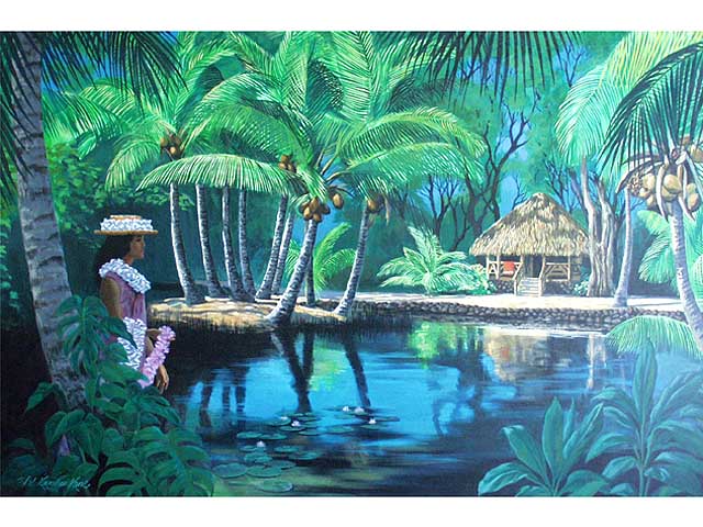 Kona Village by Herb  Kane (1928-2011)
