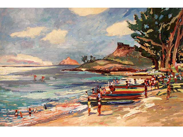 Racing Canoes by Mark  Brown