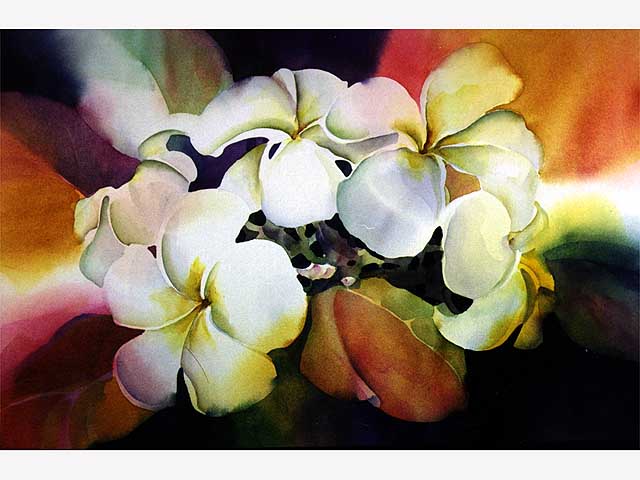 Autumn Plumerias  by Haunani K.M. Bush (1961-2022)