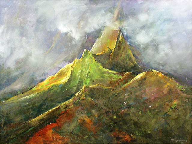 Morning Light-Ko'olaus by Hiroshi Tagami (1928-2014)