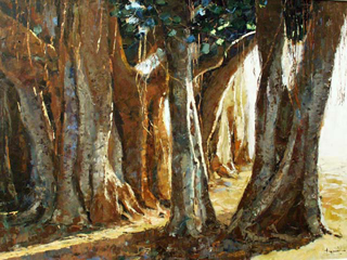 Banyan in  Summer Light by Hiroshi Tagami (1928-2014)