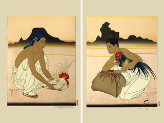 Les Deux Adversaires-Droite  by Paul Jacoulet (View 2)