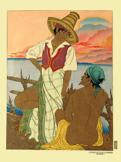 Coucher de Soleil a Menado Celebes by Paul Jacoulet