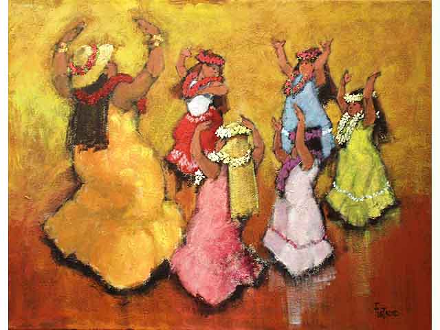 Keiki First Hula   by Alfred Furtado (1931-2012)
