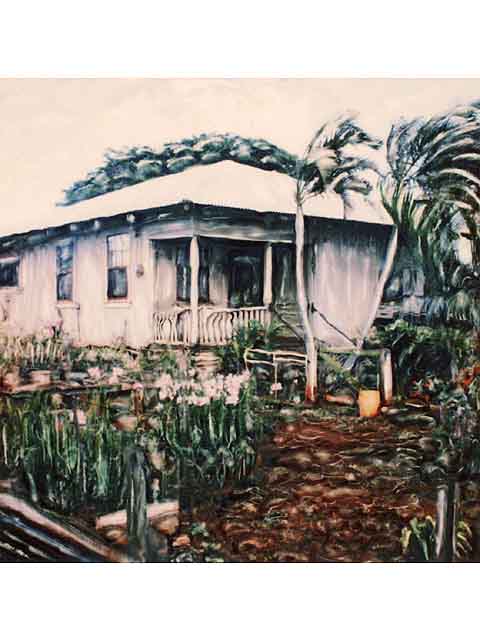 Plantation House w/ Pink Orchids by Marcia Duff