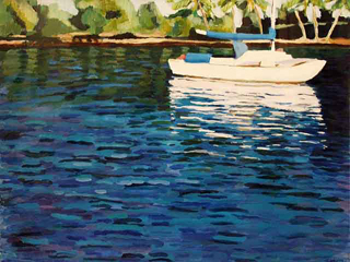 Boat in Lagoon by Tom Smith