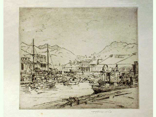 At the Foot of Nuuanu by Huc Luquiens (1881-1961)