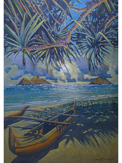 Lanikai Moonrise by Russell Lowrey