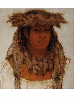 Hula Kahiko--Full Face III by Lynne Smith (1922-2008)