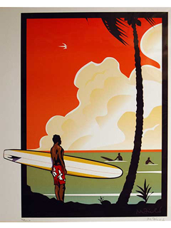 Orange Sky Longboarder by Michael F. Field