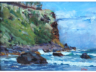 Honokohau Cliff by Fred  Salmon