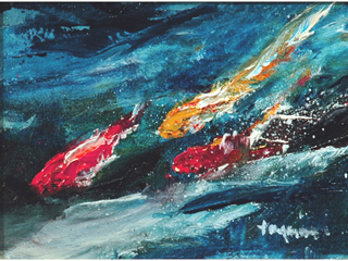 Koi by Hiroshi Tagami (1928-2014)