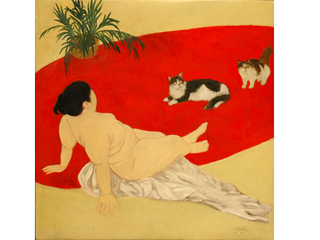 Red Oval Rug by Chris Campbell