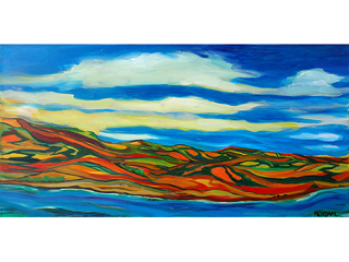 Orange Green Island by Anthony  Mendivil