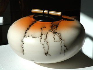 Volcanic Pottery Horsehair Raku by Alan Schwartz