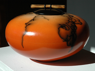 Volcanic Pottery Horsehair Raku 2 by Alan Schwartz