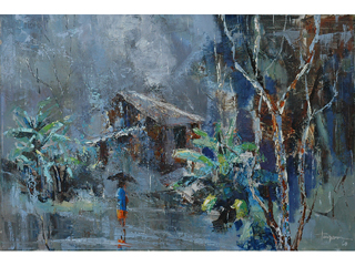Shack in the Woods by Hiroshi Tagami (1928-2014)