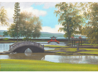 Liliuokalani Garden by Gary Reed (1948-2015)