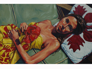 Wahine with Red Hibiscus by James Goss