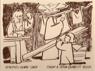 1987, Joseph's Work Shop by Jean Charlot (1898-1979)