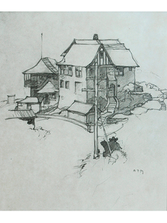Untitled:  House Drawing by Arman  Manookian (1904-1931)