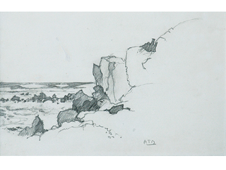Untitled: Sea & Cliffs by Arman  Manookian (1904-1931)