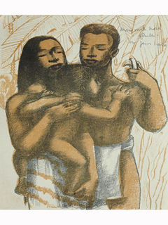 Family with Banana by Juliette May Fraser (1883-1983)