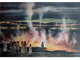 Kapiolani Defying Pele at Kilauea, 1824 by Peter  Hurd