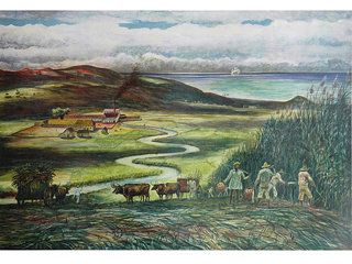 Sugar Plantation, Koloa, Kauai, 1841 by Peter  Hurd