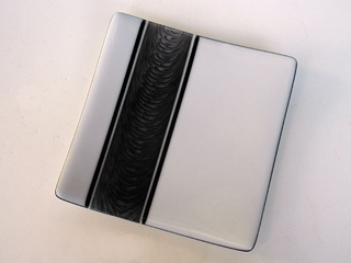 Black and White Cascade Plate by Jane Raissle