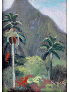 Palms & Mountain Study by Lynne Boyer