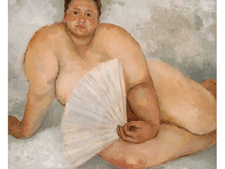Woman With A Fan by Chris Campbell