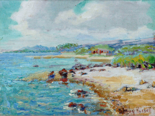 Beach at Diamond Head by Shirley Russell (1886-1985)