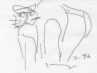 Untitled:  Cat by John Young (1909-1997)