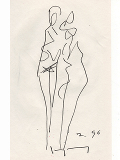 Untitled:  Man & Woman by John Young (1909-1997)