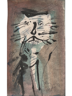 Untitled:  Cat In Blue by John Young (1909-1997)