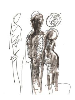 Untitled:  Three Figures by John Young (1909-1997)