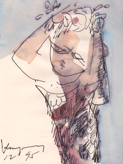 Untitled: Girl Putting Flower In Her Hair by John Young (1909-1997)