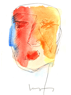 Untitled:  Lady Made Up by John Young (1909-1997)