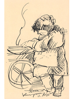 Untitled:  Street Vendor by John Young (1909-1997)