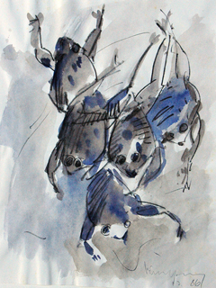 Untitled:  Frogs by John Young (1909-1997)