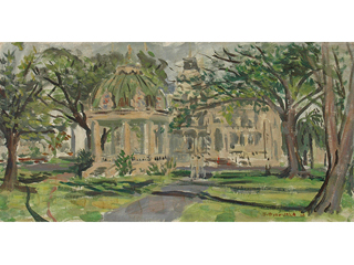 Untitled: Gazebo At Iolani Palace by Sunao Hironaka (1903-1990)