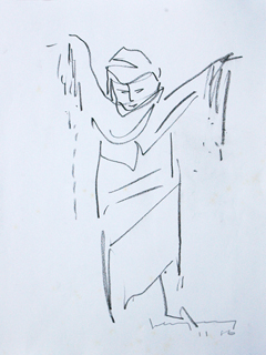 Untitled:  Figure with Arms Raised by John Young (1909-1997)