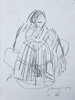 Untitled:  Seated Figure with Bird Cage by John Young (1909-1997)