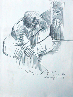 Untitled: Seated Woman by John Young (1909-1997)