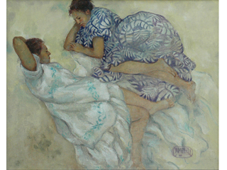 Wahine Passing Time- Study by Chris Campbell