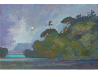 Moon Over Heeia by Dennis Morton