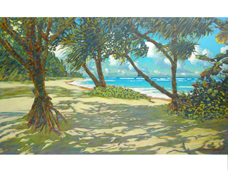 Pounders, Looking Left (Laie Oahu) by Russell Lowrey